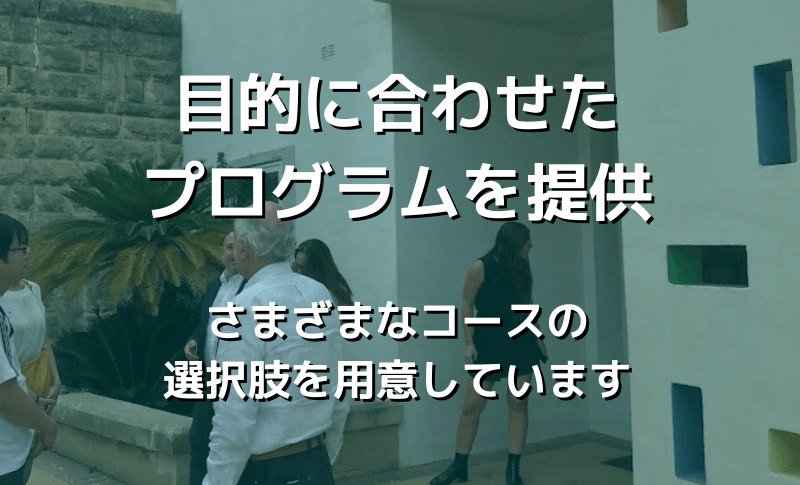 目的に合わせたプログラムを提供