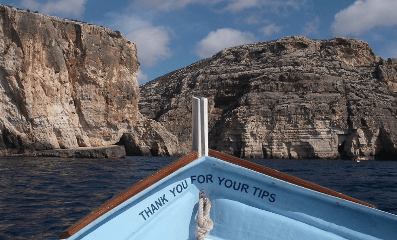 マルタでボートに乗ったお写真